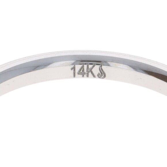 White Gold Wedding Band - 14k Stack Ring - Picture 6 of 6